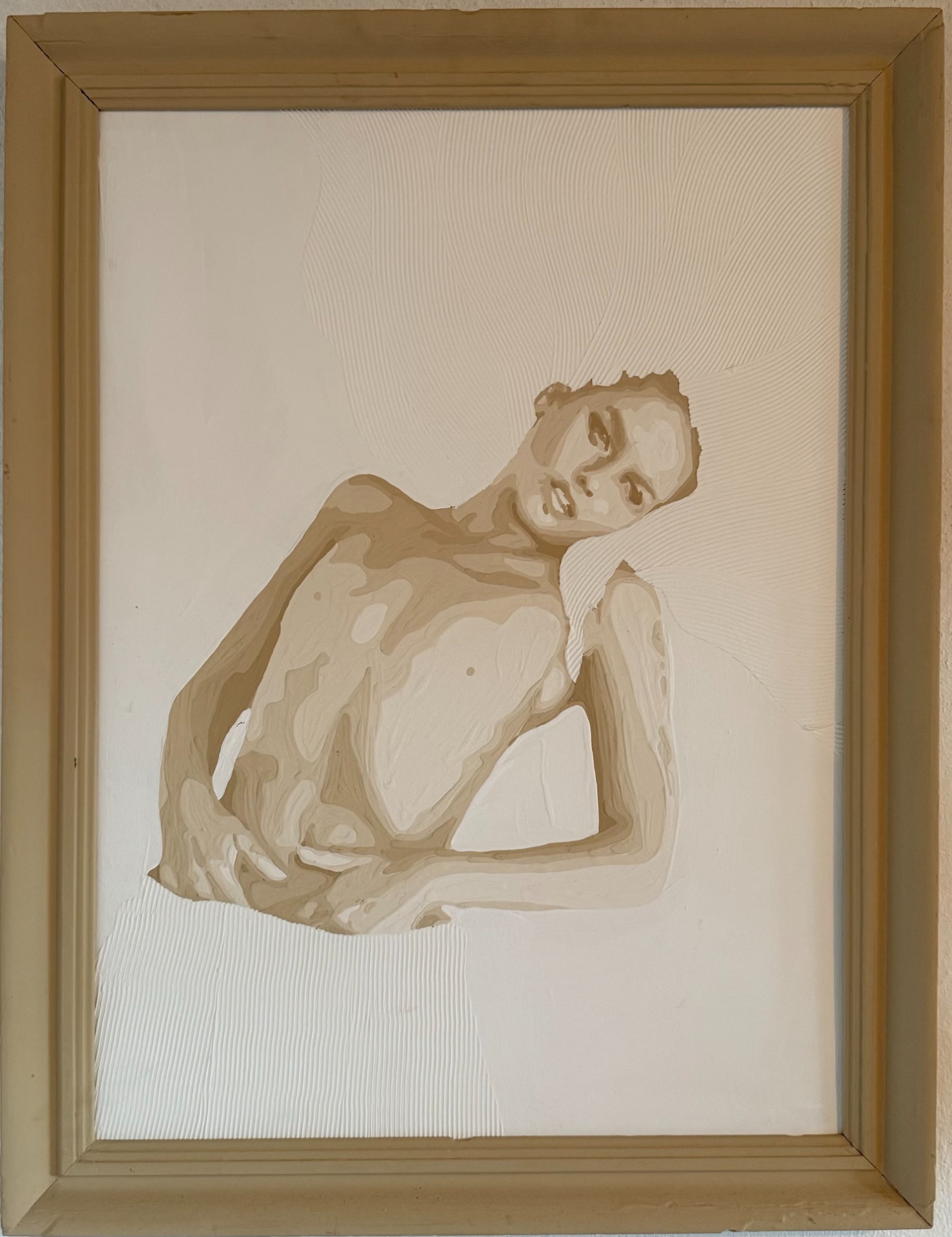 Ryzí čistota (akryl a sádrová stěrka na desce v rámu) rozměr: 43x60cm